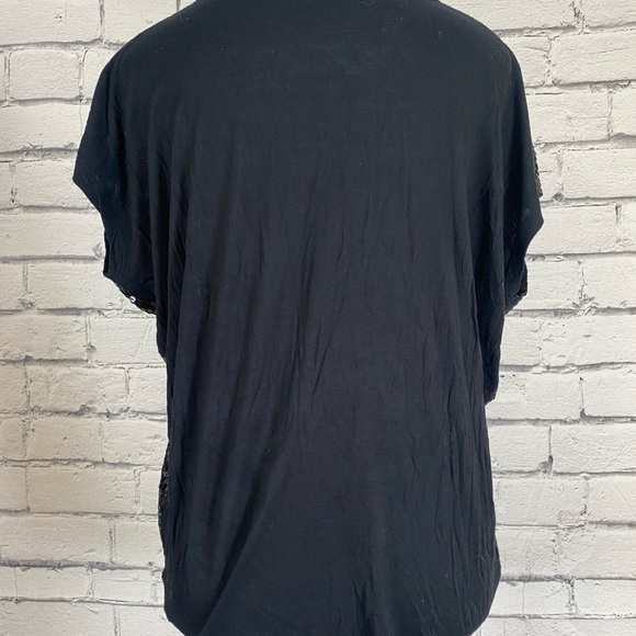 Michael Kors Black Sequin Short Sleeved Top size Small - Picture 7 of 10